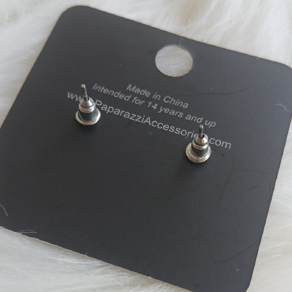 Paparazzi Silver Crystal Earrings - Picture 4 of 5